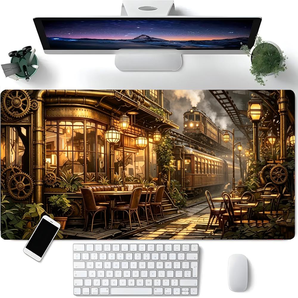 Mouse Gaming Retro - Retro Industrial Train Station Desk Pad