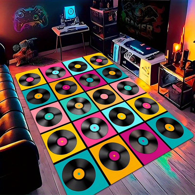 Retro Vinyl Record Area Rug Po - Retro Gaming Lounge recension och pris