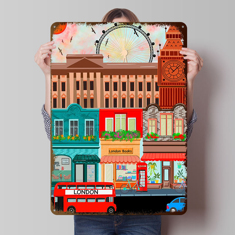 London Travel Tinplate Poster  - Retro Gaming In London recension och pris