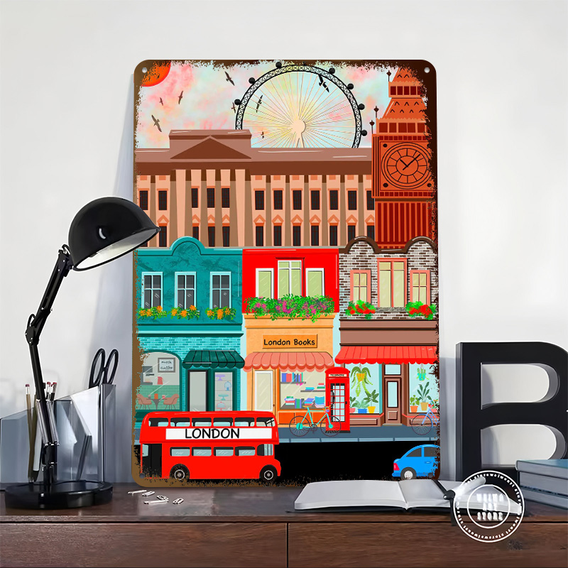 London Travel Tinplate Poster  - Retro Gaming In London recension och pris
