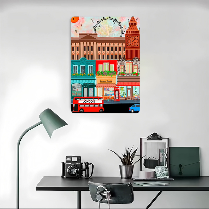 London Travel Tinplate Poster  - Retro Gaming In London recension och pris