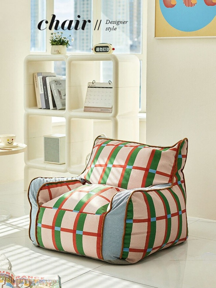 Retro Plaid Lazy Bean Bag Sing - Retro Gaming Lounge recension och pris