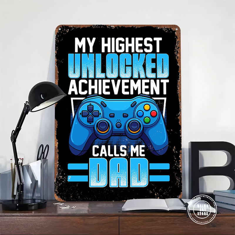 Gaming Dad Achievement Tin Pos - Retro Gaming Achievements recension och pris