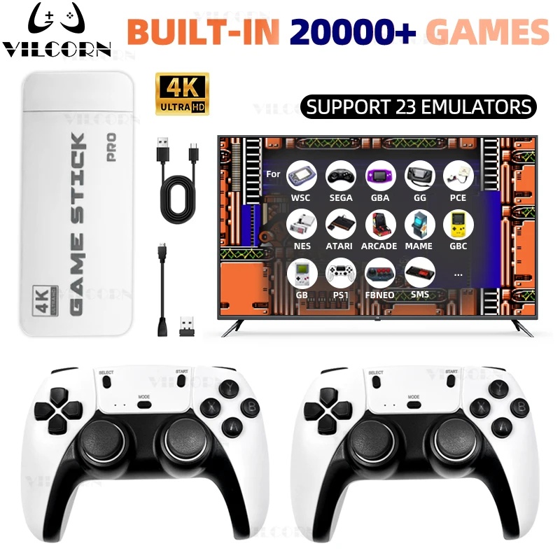 VILCORN 4K HD Game Stick Retro - Retro Gaming With Projector recension och pris