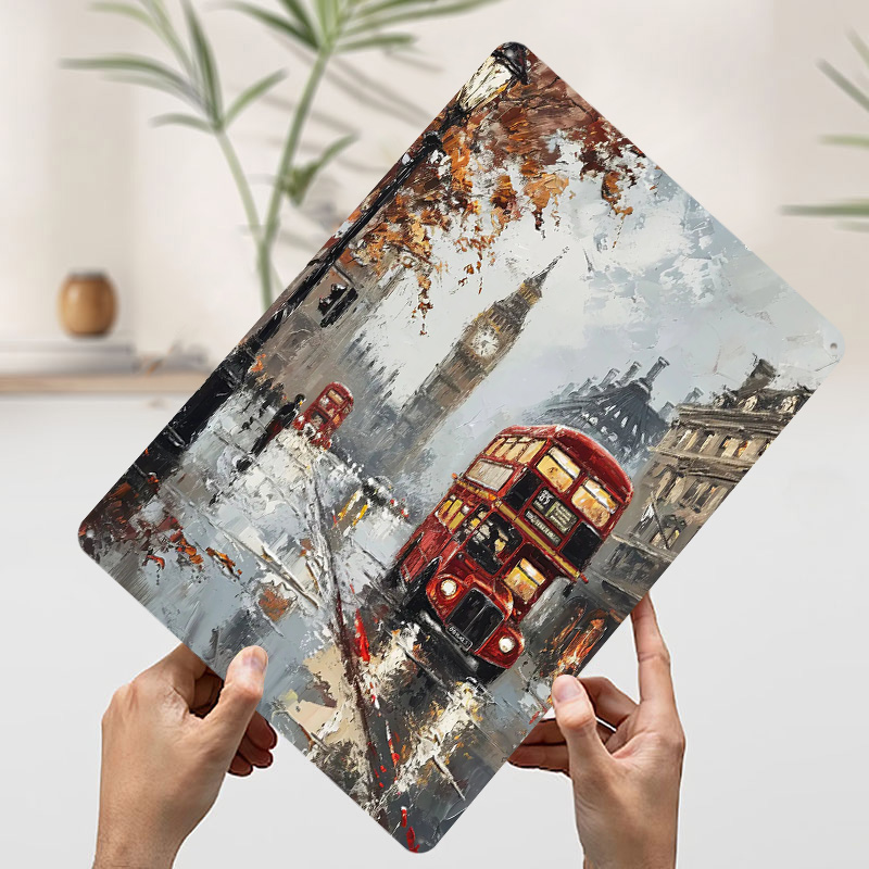 London Bus Charm Metal Poster  - Retro Gaming In London recension och pris