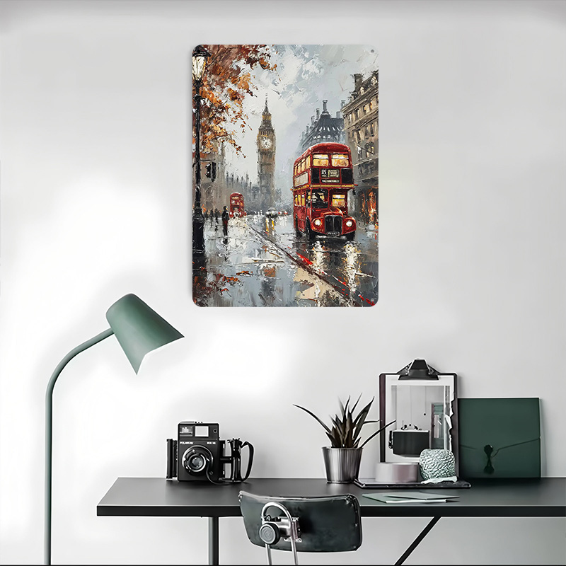 London Bus Charm Metal Poster  - Retro Gaming In London recension och pris