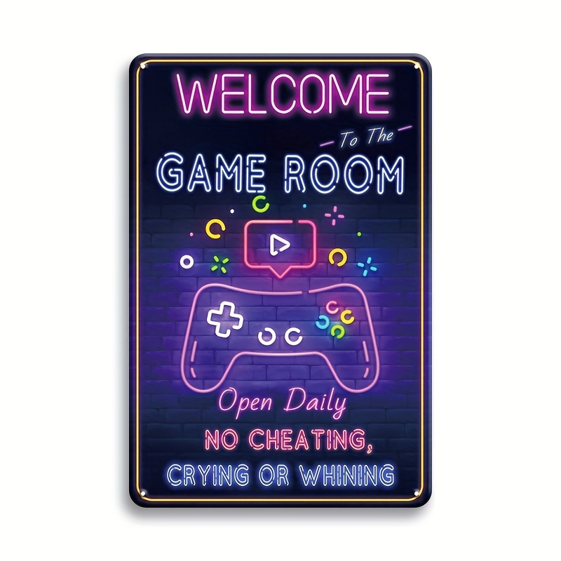Welcome to the Game Room Metal - Retro Gaming Logo recension och pris